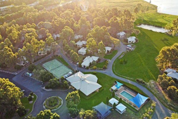 Drone shot of Leisure Inn Pokolbin Hill, Hunter Valley NSW